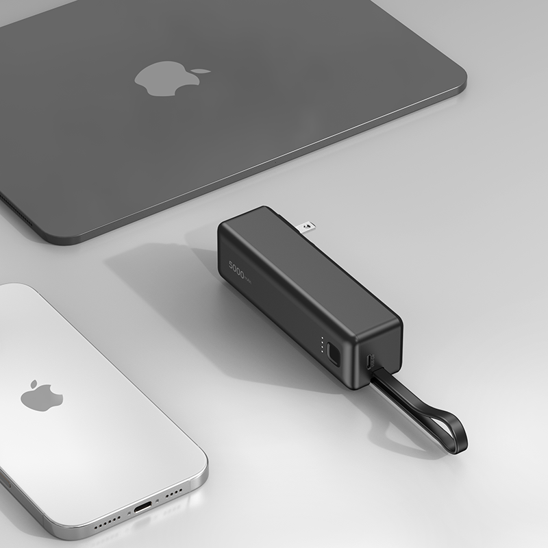 Foldable AC Plug 3 in 1 Mini Power Bank(5,000mAh)