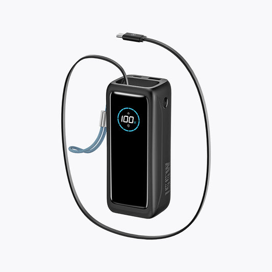 20,000mAh 155W PD Power Bank with Built-in Retractable USB-C Cable