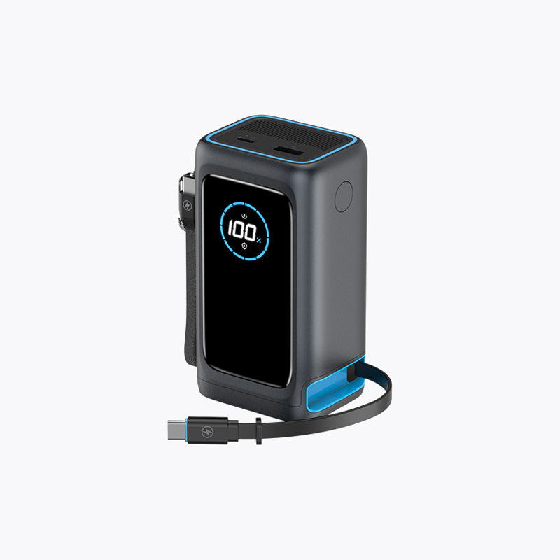 200W Retractable Cable Power Bank with Lanyard