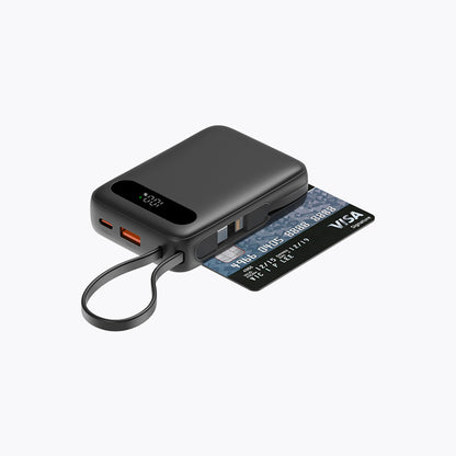 10,000mAh Power Bank with Built-in Cables & Semi-Solid-State Battery