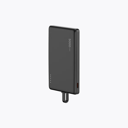 Ultra-Slim 5,000mAh Semi-Solid Power bank with Built-in Cable