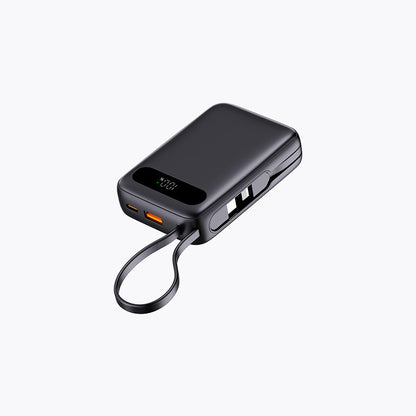 10,000mAh Power Bank with Built-in Cables & Semi-Solid-State Battery