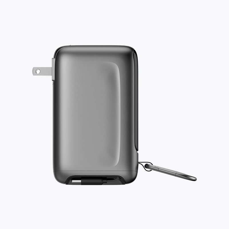 Retractable Cable Power Bank with Foldable AC Plug