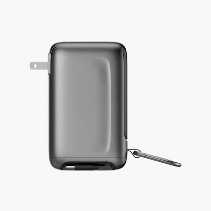 Retractable Cable Power Bank with Foldable AC Plug