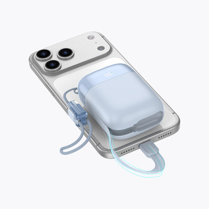 10K Mini Power Bank (45W, Built-In Cable)
