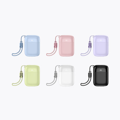 10K Mini Power Bank (45W, Built-In Cable)