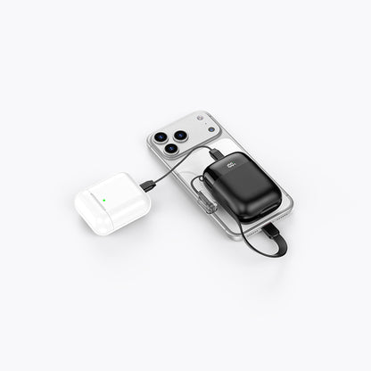 10K Mini Power Bank (45W, Built-In Cable)