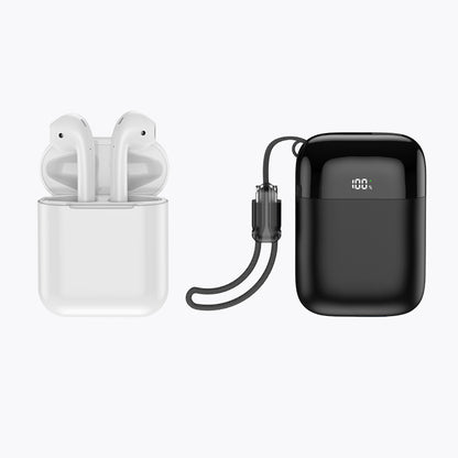 10K Mini Power Bank (45W, Built-In Cable)