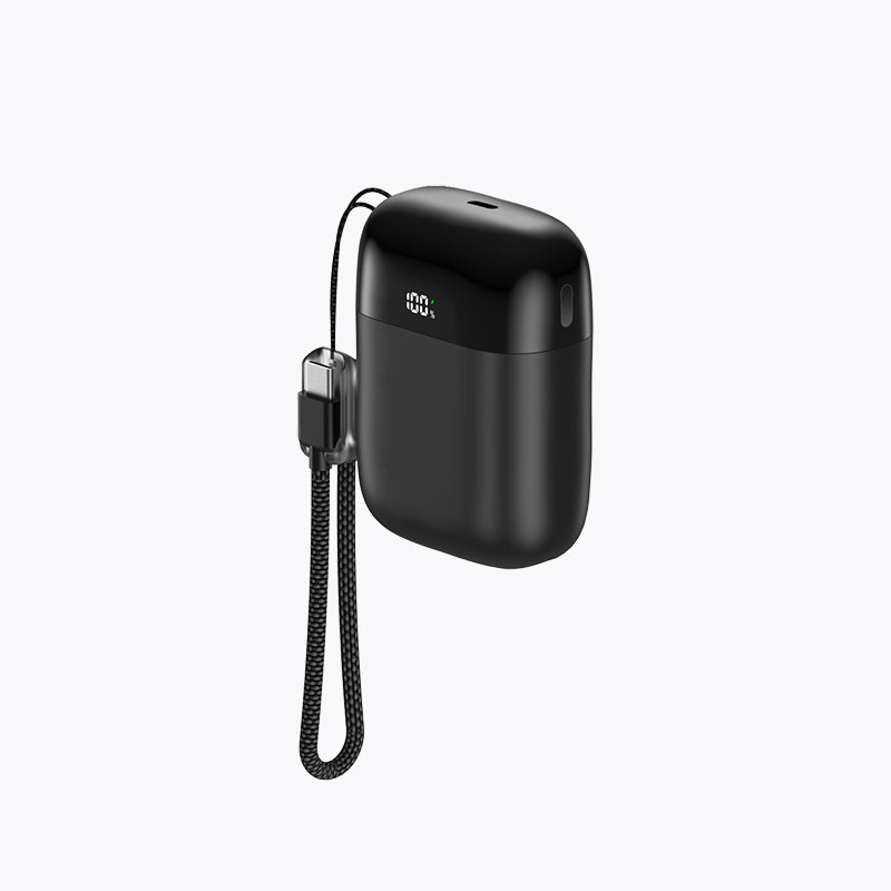 10K Mini Power Bank (45W, Built-In Cable)