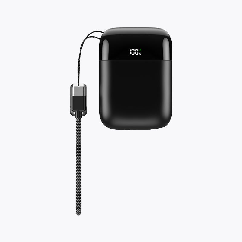 10K Mini Power Bank (45W, Built-In Cable)
