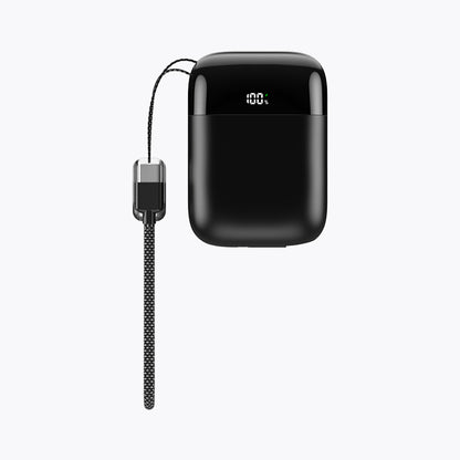 10K Mini Power Bank (45W, Built-In Cable)