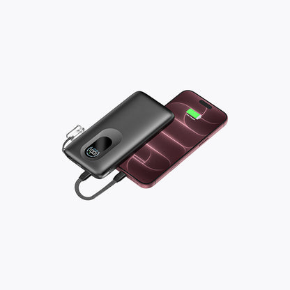 10,000mAh Detachable Built-in Cable Slim Power Bank