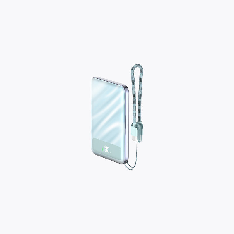 5,000mAh Magnetic Power Bank with Detachable Cable & Display