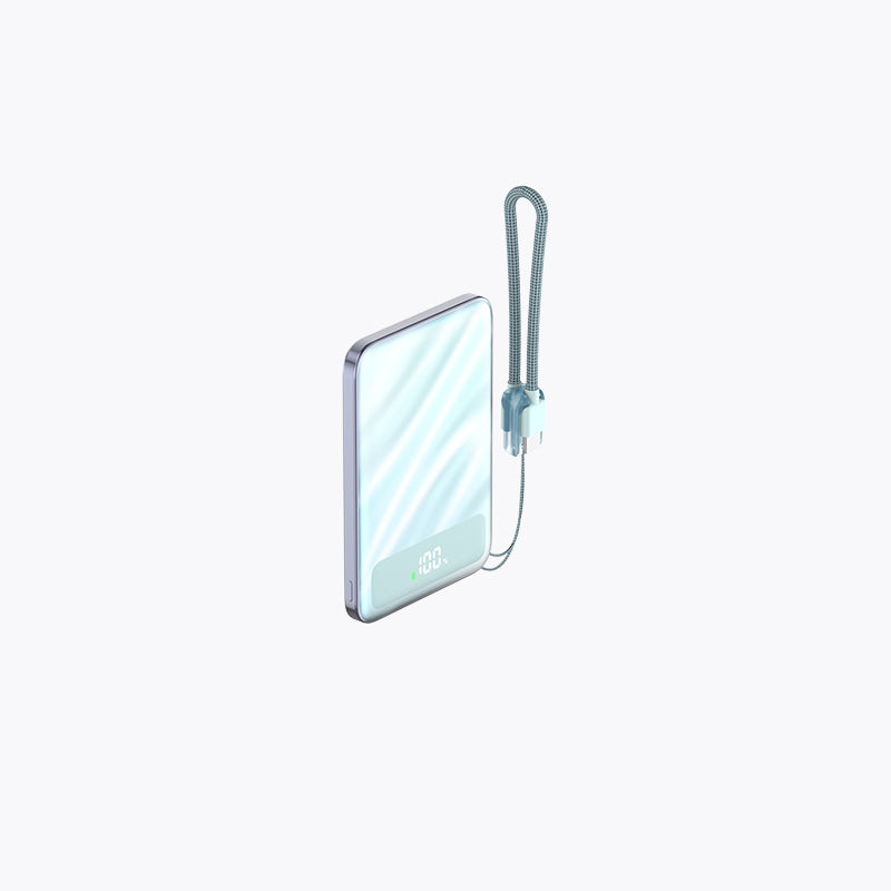 5,000mAh Magnetic Power Bank with Detachable Cable & Display