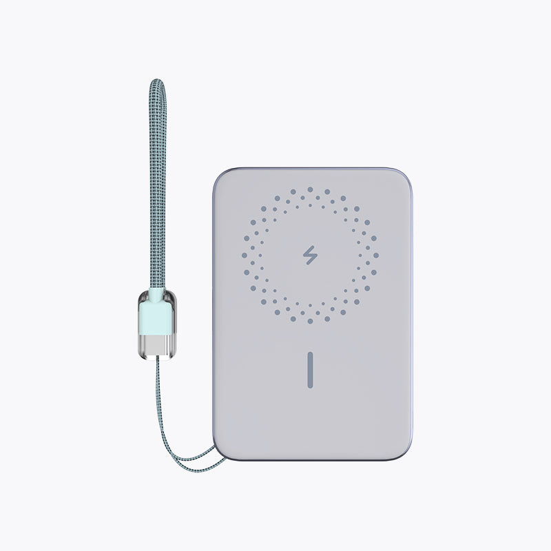 5,000mAh Magnetic Power Bank with Detachable Cable & Display