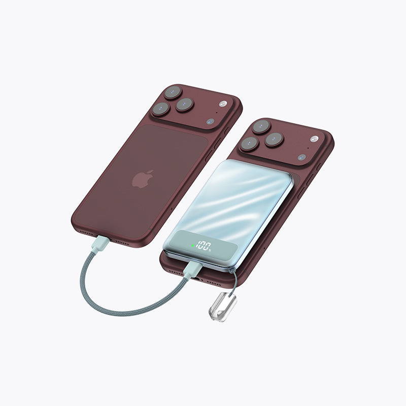 5,000mAh Magnetic Power Bank with Detachable Cable & Display