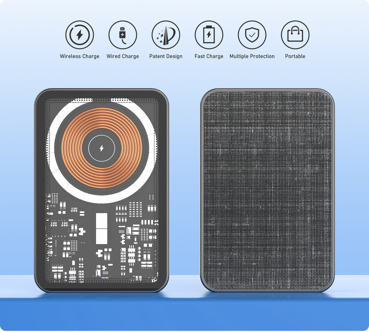 Transparent Magnetic Wireless Power Bank (5,000mAh )