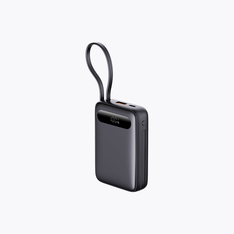10,000mAh Power Bank with Built-in Cables & Semi-Solid-State Battery